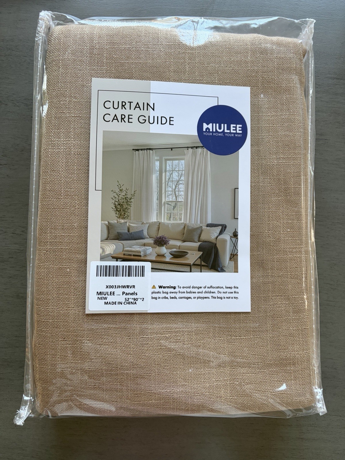 MIULEE Brown Linen Curtains. 52″W x 90″L. Light Filtering. Farmhouse Decor