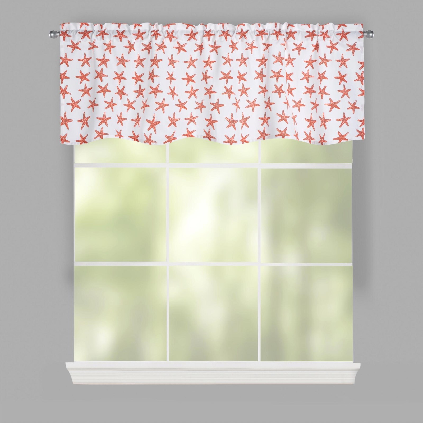 Starfish shell Window Valance 52”W x 18”L – Beach Coastal decor