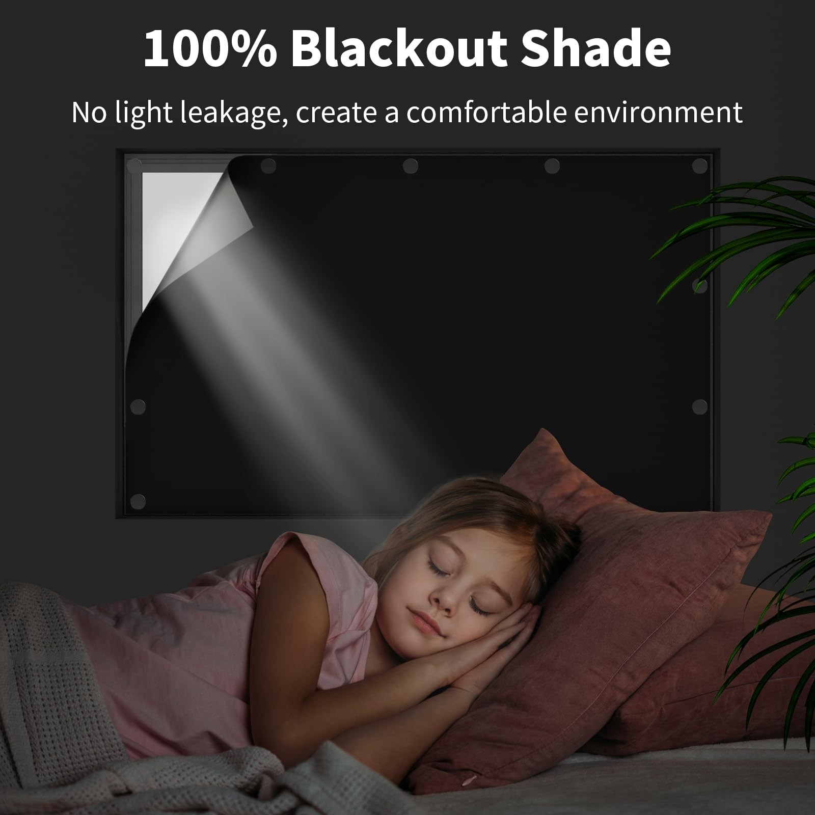 Magnetic Blackout Window Cover, 100% Blackout Shades for Bedroom No Drill Bla…