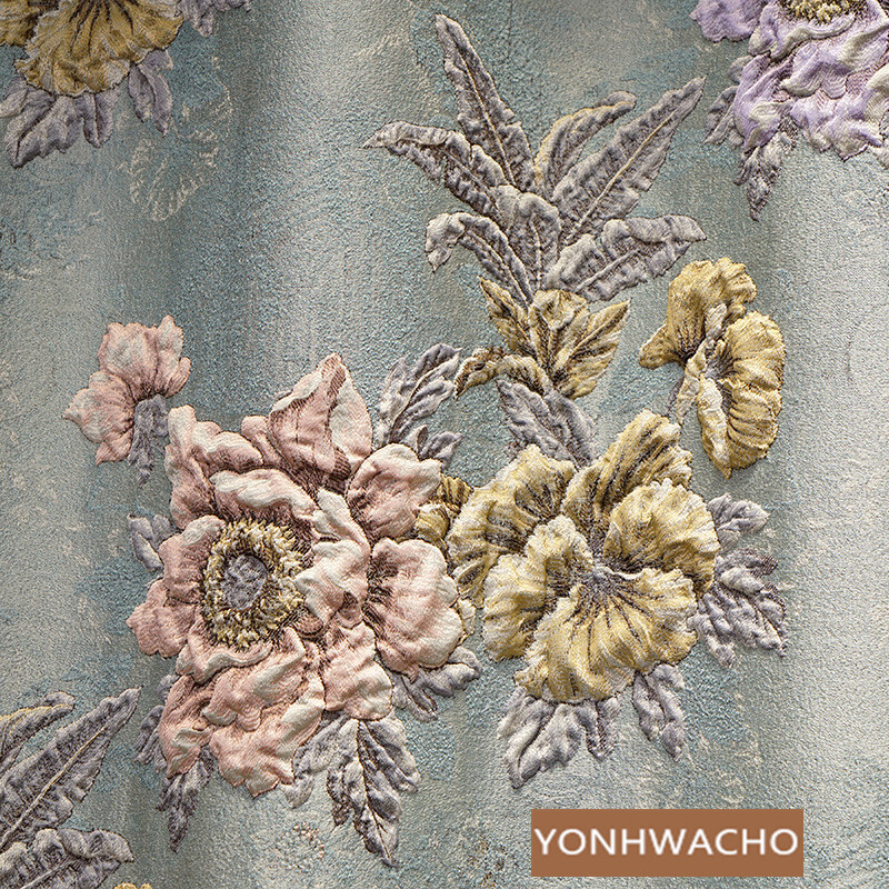 high precision jacquard thick blue shading cloth blackout curtain valance C1605