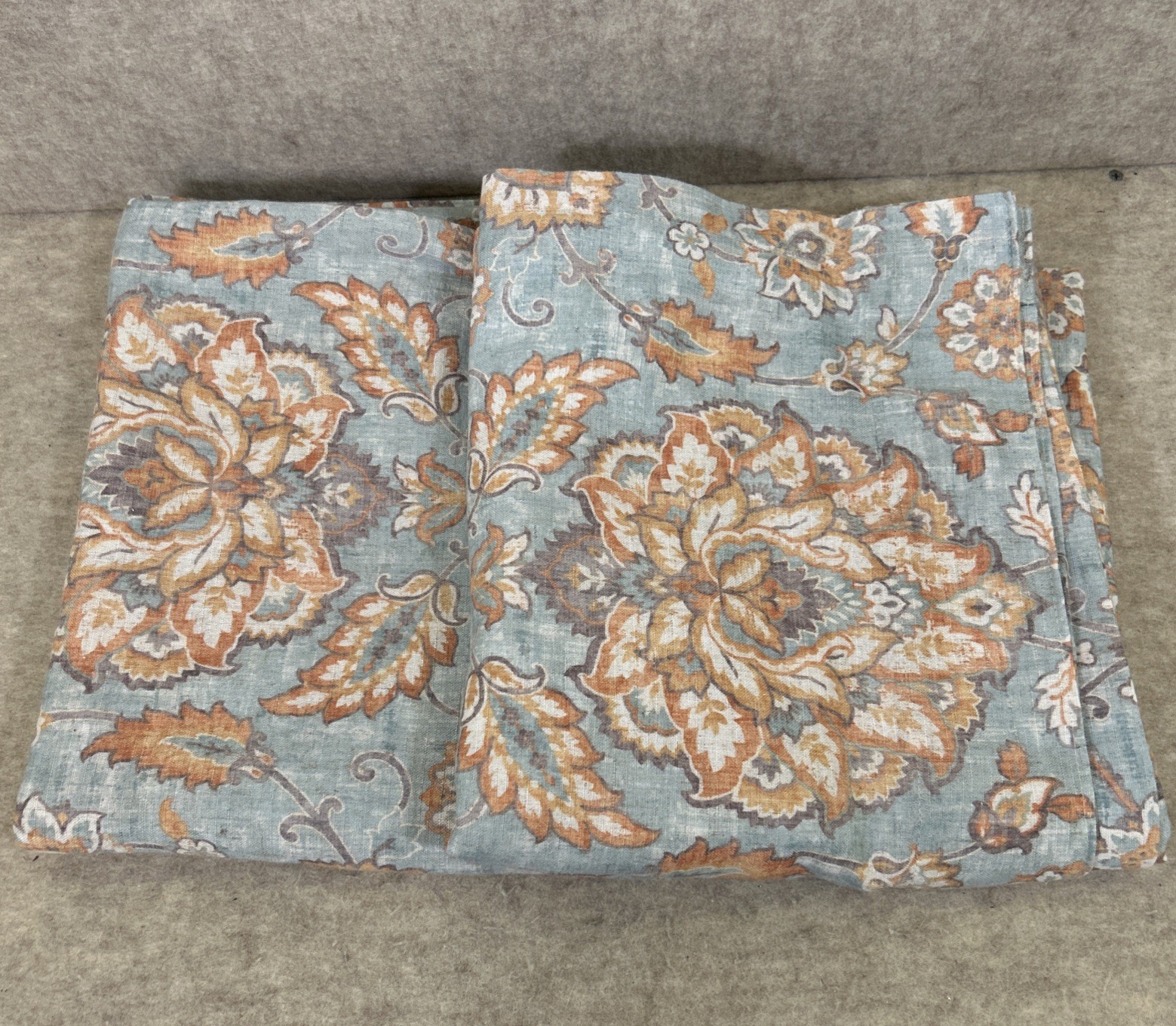 Set Of 2 Cynthia Rowley Luisa Jacobean Linen Blend 52×96 Floral Curtain Panels