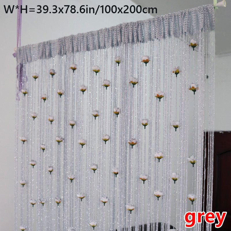Flower Thread Tassel Curtains Drape Doorway Window Party Wedding Room Decor