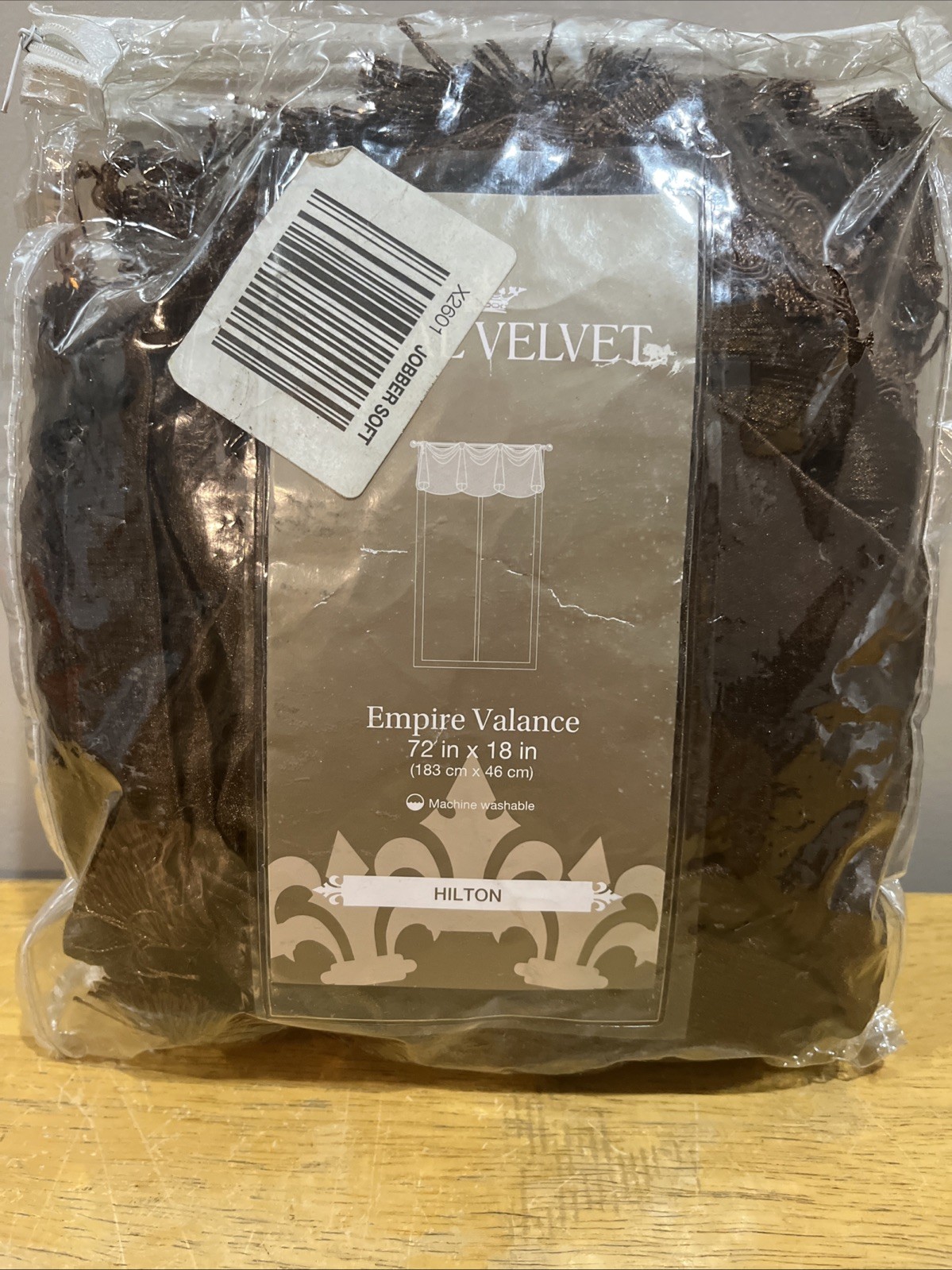 Royal Velvet Empire Valance Hilton Brown 72×18″ Fringe Coffee Bean