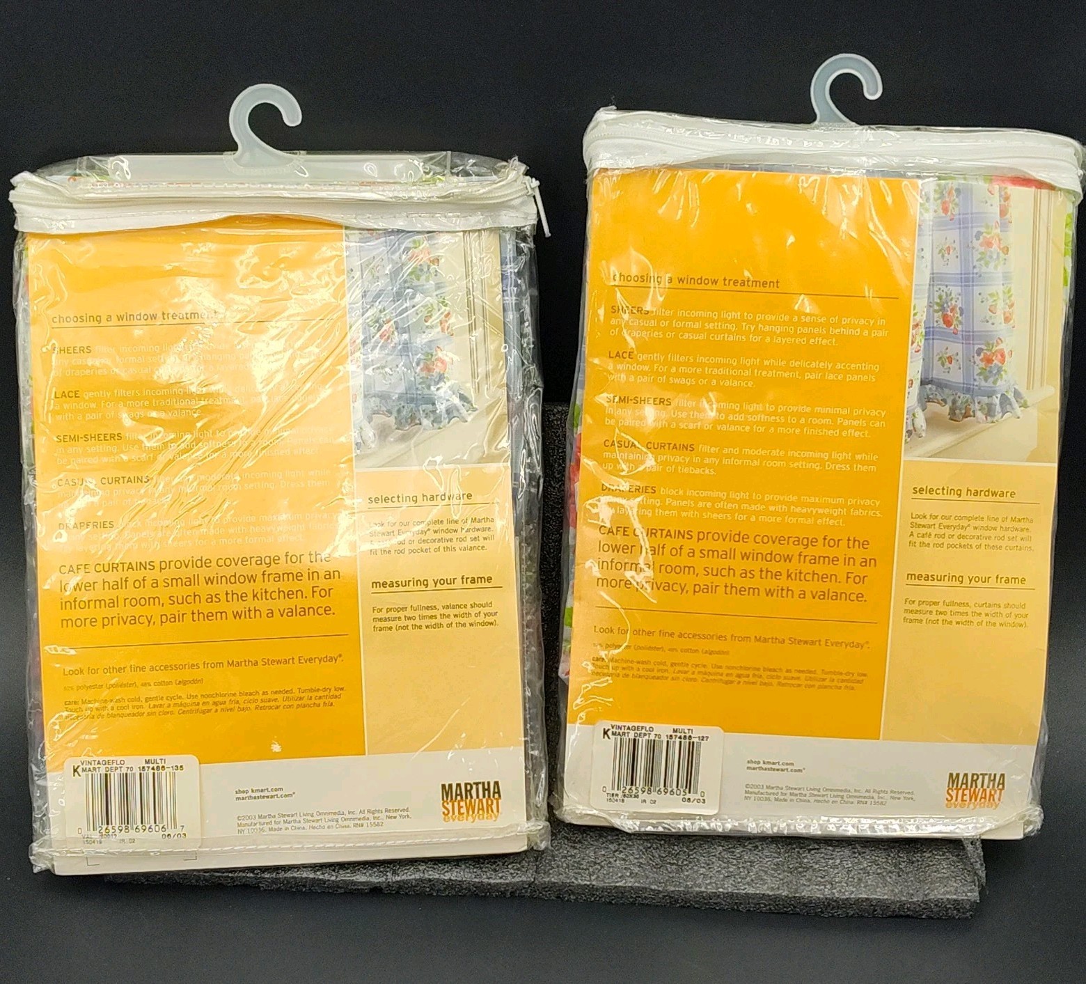 ✅Set-2 Cafe Curtains Martha Stewart Small Window 60″X12.5″ Top & 60″X36″ Lower👀