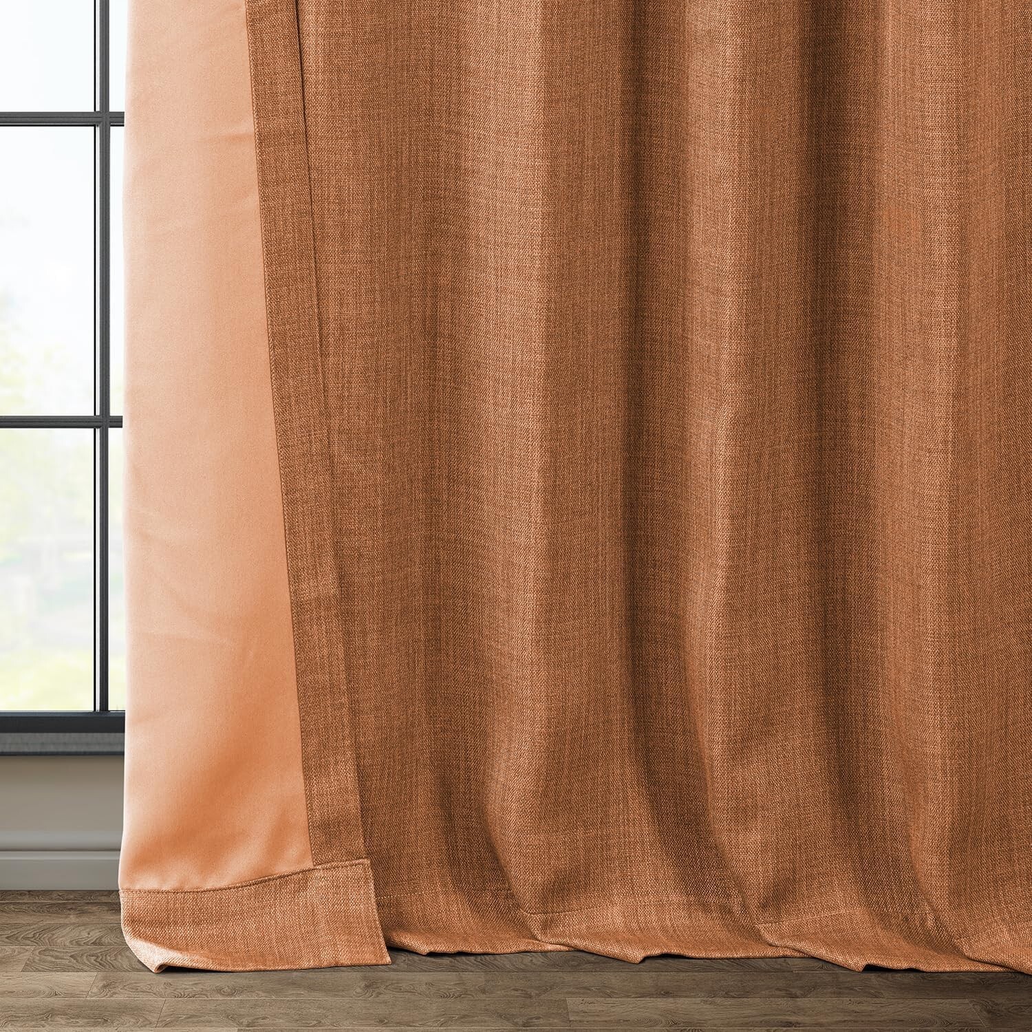 1 Panel Desert Orange 120″L x 50″W Linen Darkening Curtains For Living Room