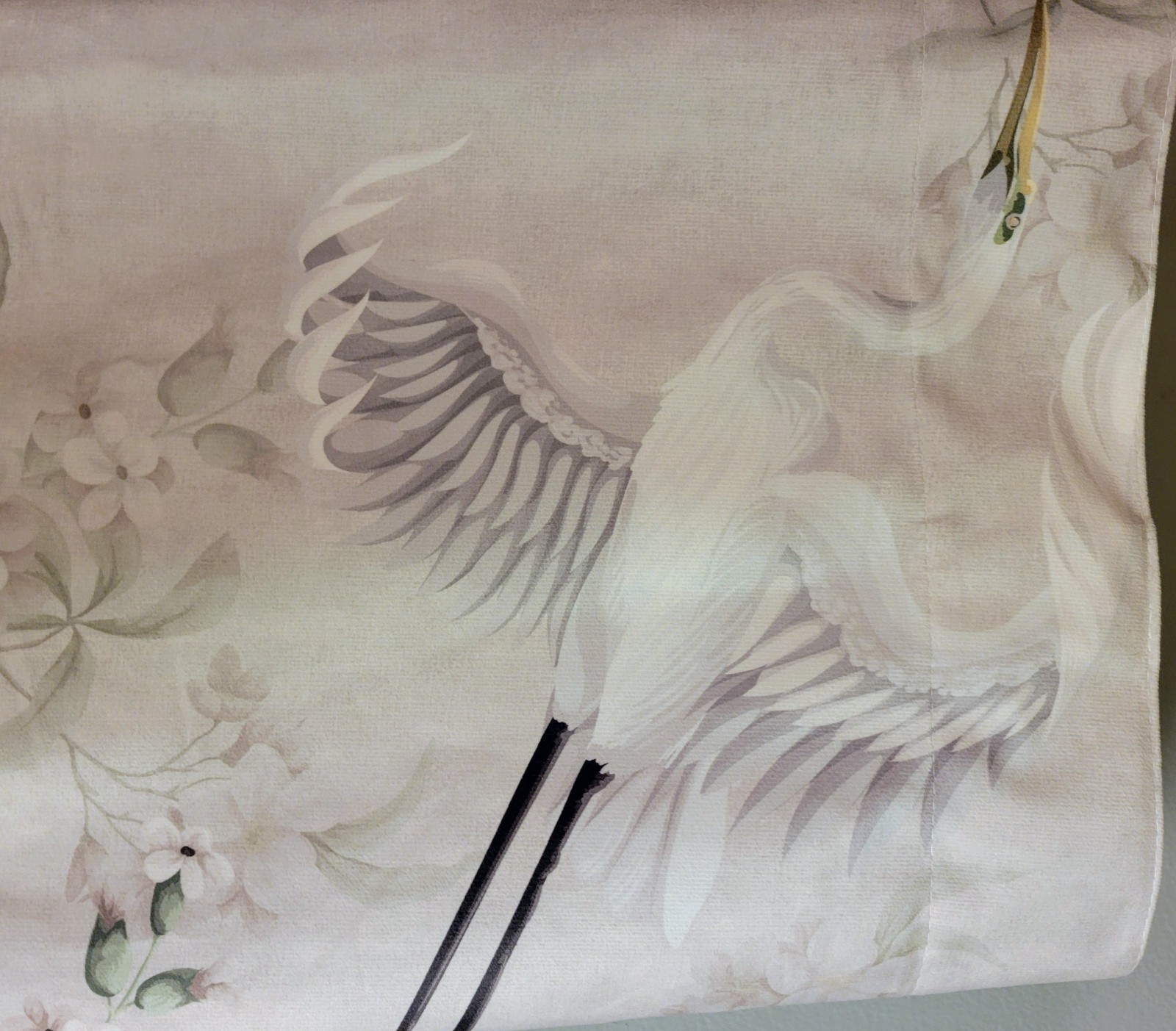 Callisto Home Heron Bird Window Curtains Panels 38 X 96 Pair Drapes Blush Scroll