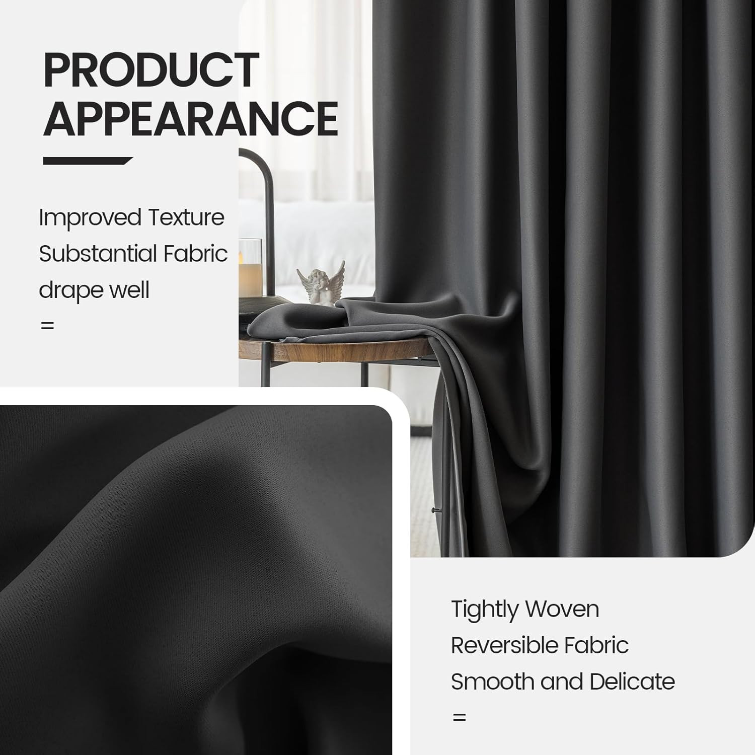 Versatile Room Divider Curtains for Ceiling Track or Rod, 52-180 Inch Wide