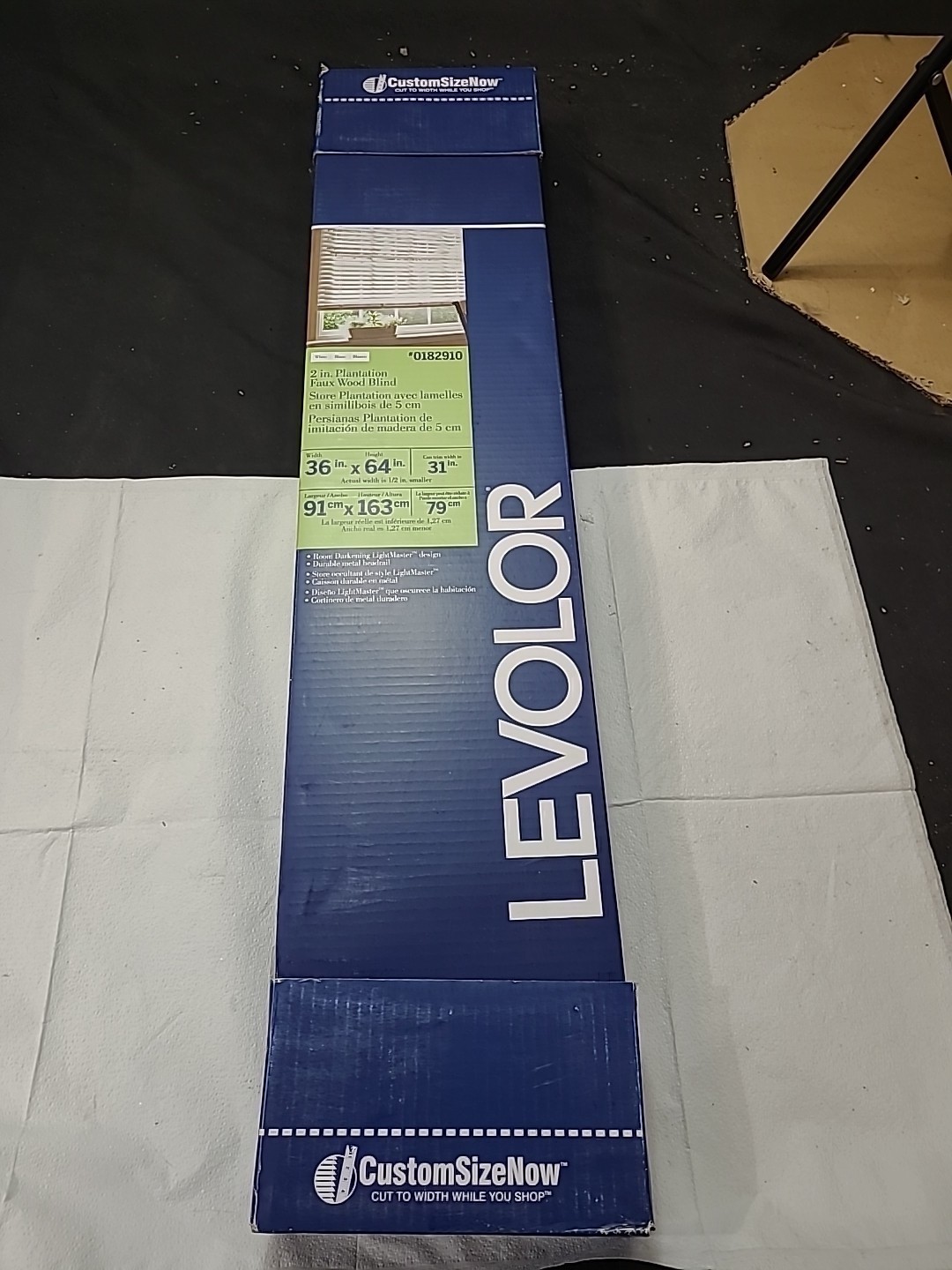 Levolor 0182910 36″x64″ 2″ Plantation Faux Wood Blind White-Actual Width 35.5″