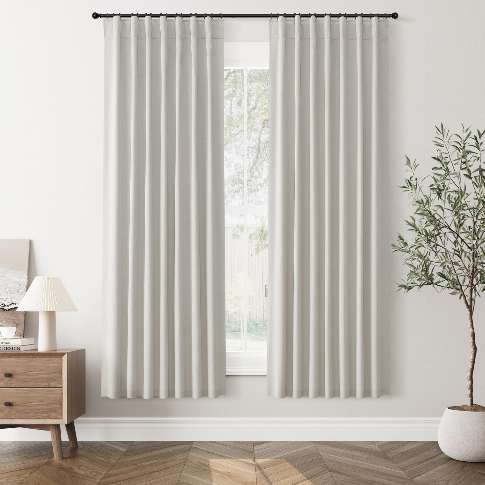 100% Blackout Curtains 72 Inches Long 2 Panels for Bedroom, Back Tab Pleated …