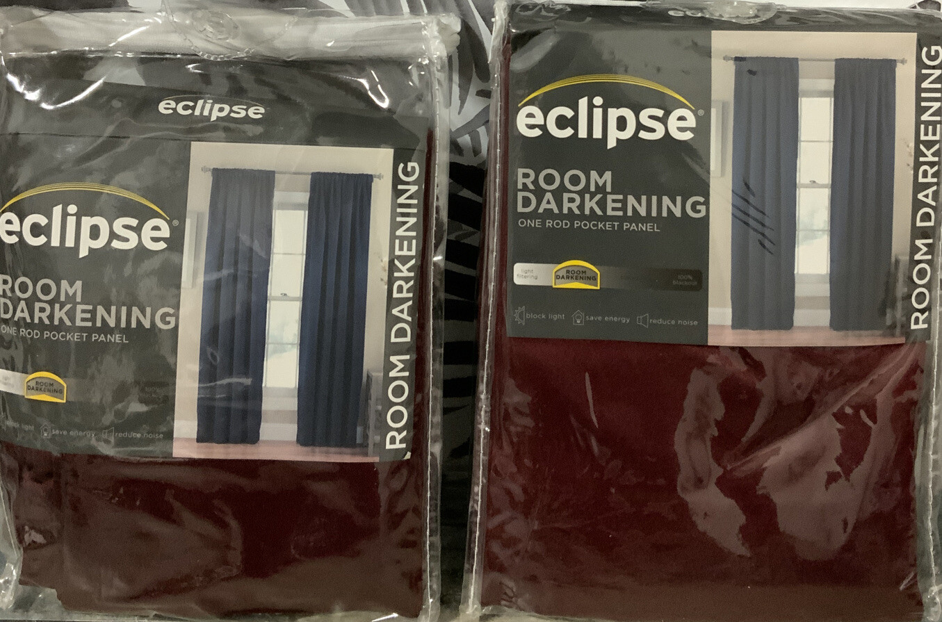 ⚡️Eclipse Thermal Insulated Curtains Room Darkening (54 X 84) Merlot 👉 (2 Lot )