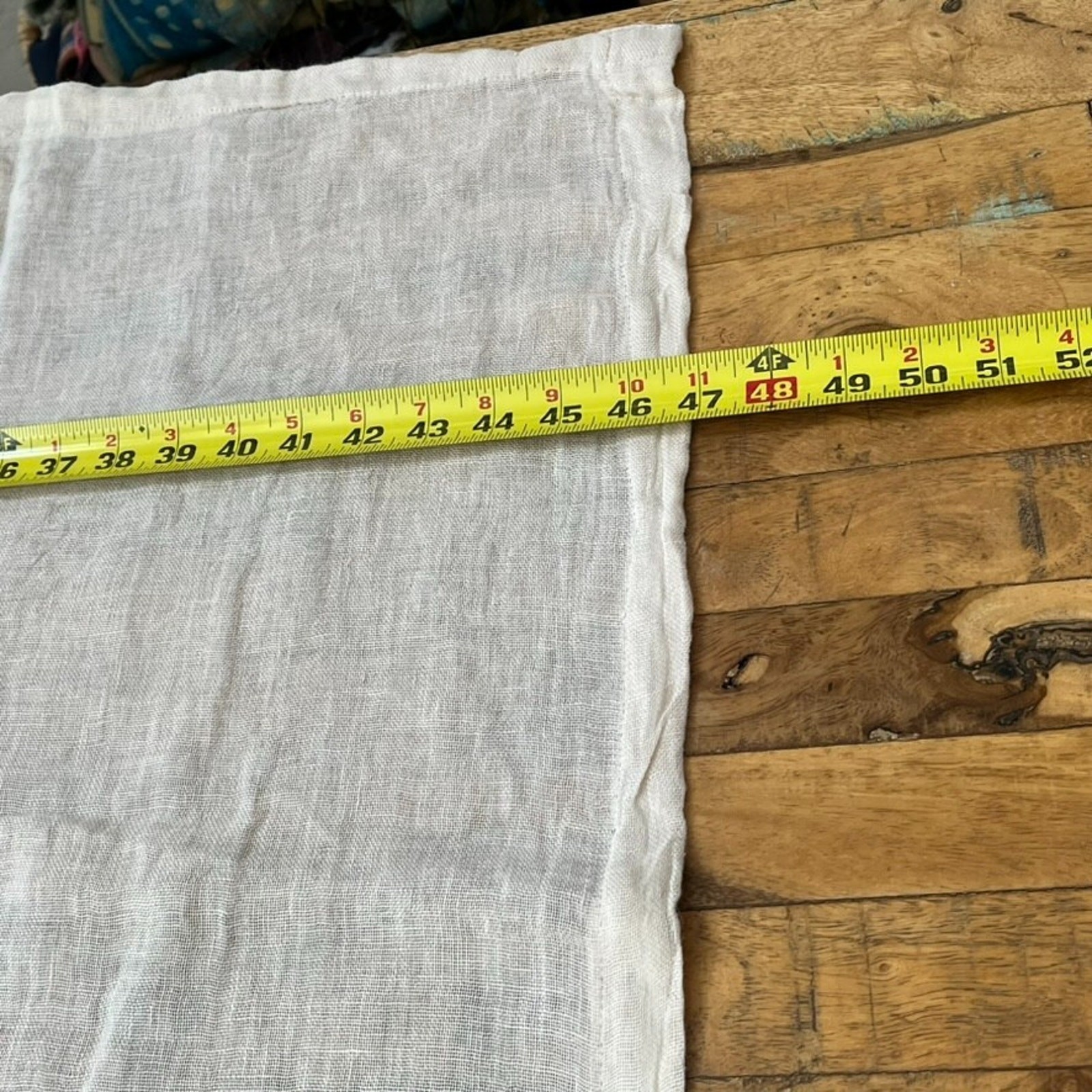 Sheer Rectangle Linen Curtain Panel 57″ x 46″ Cream