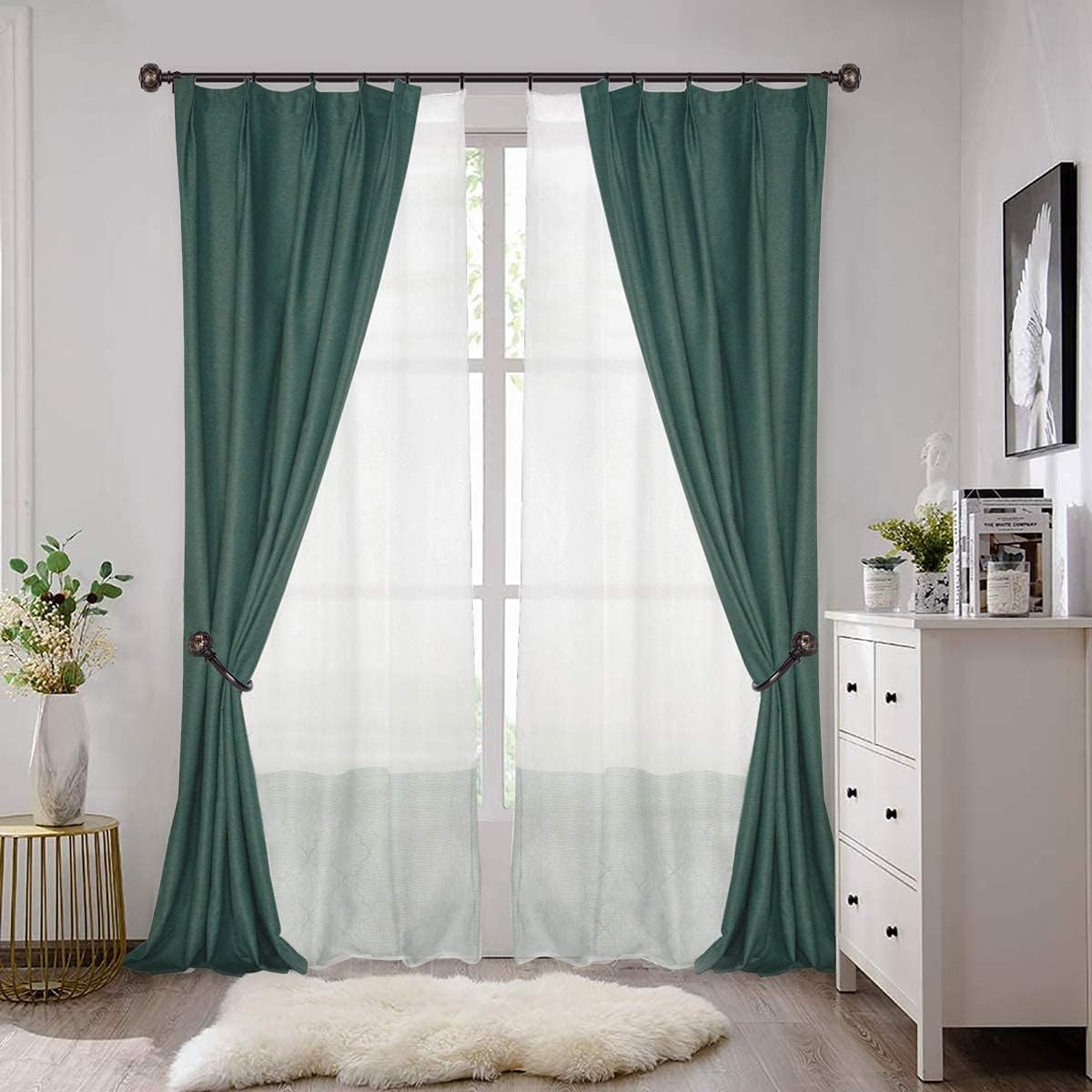 Curtain Holdbacks Set of 2, Window Treatment Holdbacks Wall Mounted Drapery Hook