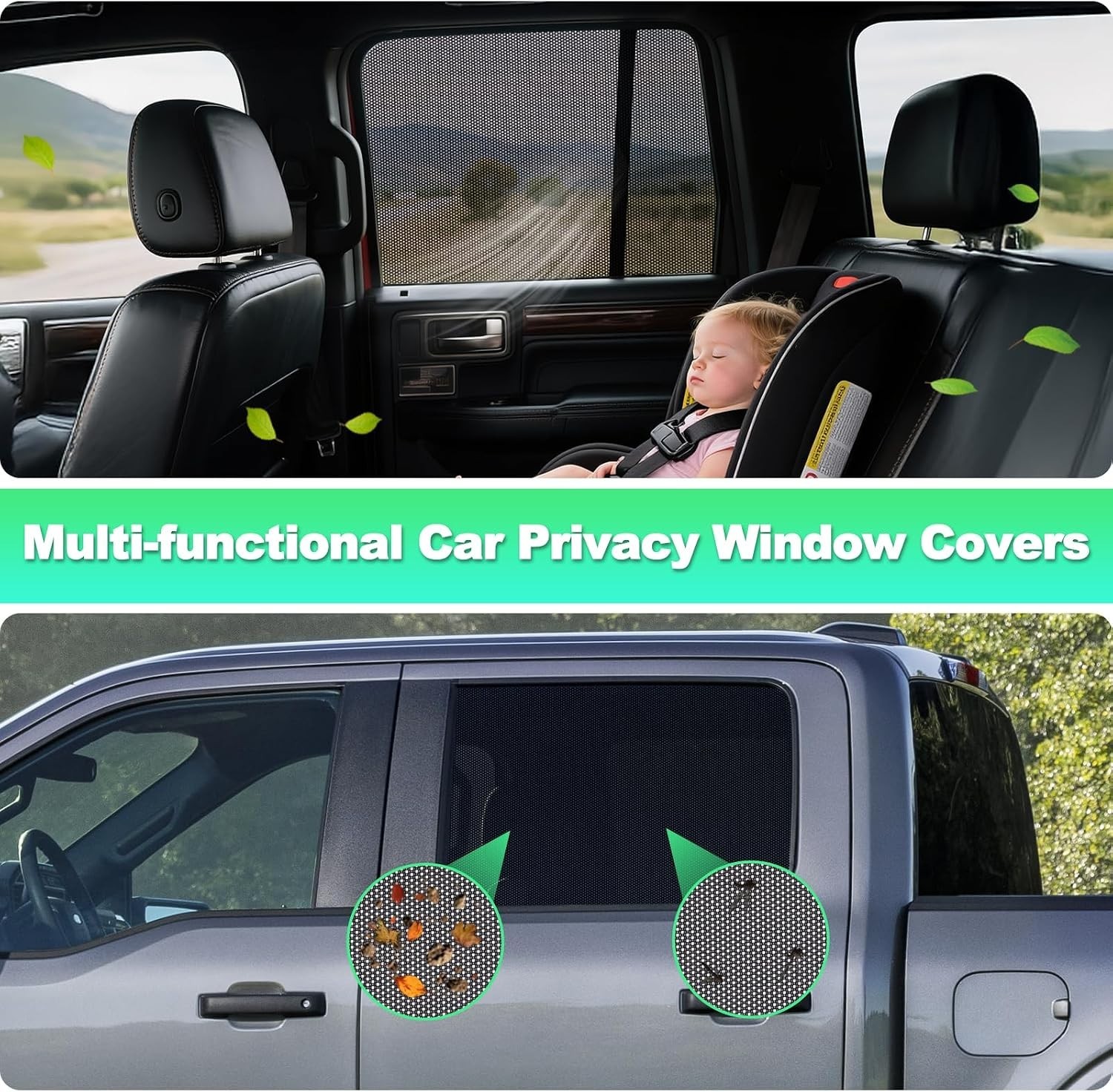 Superior Sun Protection Shades for F150 2015-2020 | Magnetic, Breathable Fabric