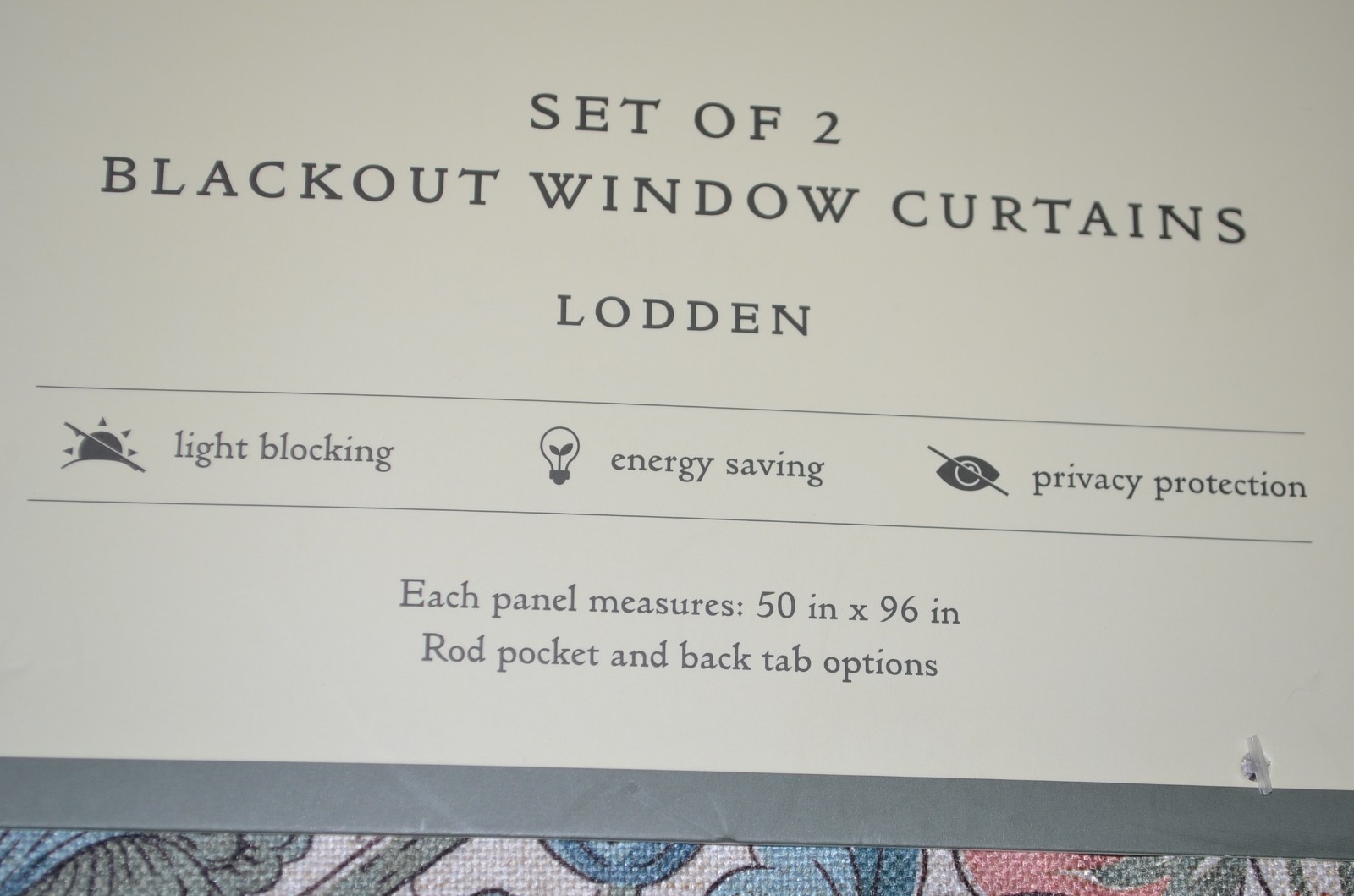 Morris & Co. 2pc BLACKOUT LODDEN Window Curtains 50” X 96” Panel