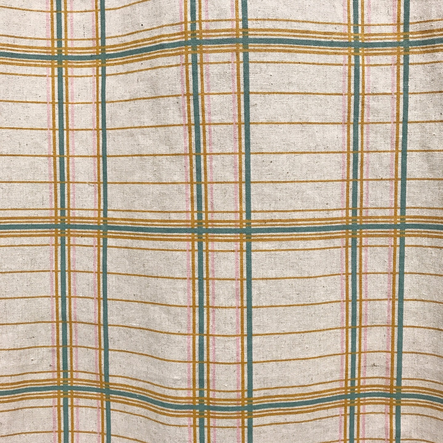 Handcrafted Plaid Curtains Linen Blend Natural Beige Custom Drapery Panels