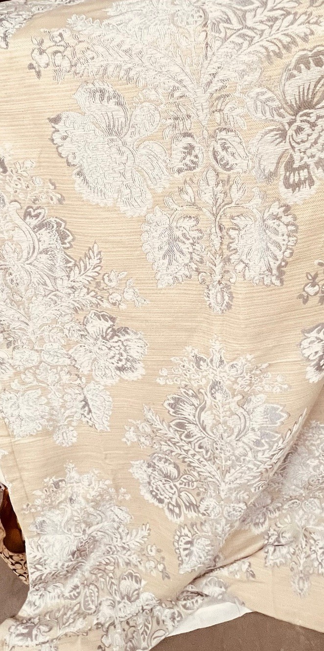 Croscill Jacquard Damask Curtains 42×88 Lined Rod Pocket Neutral Classic