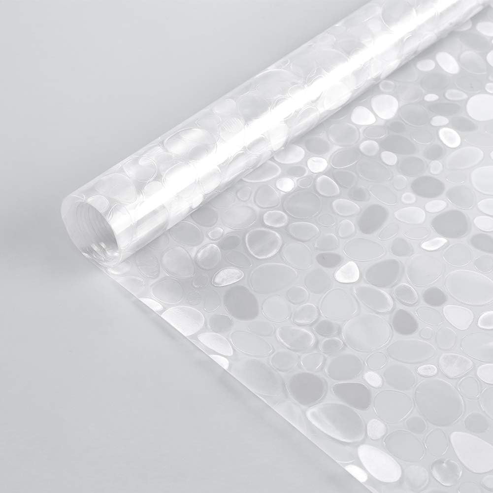 Window Privacy Film, Decorative Clings, UV Blocking 3D Pebble, 17.5 X 78.7 Inch