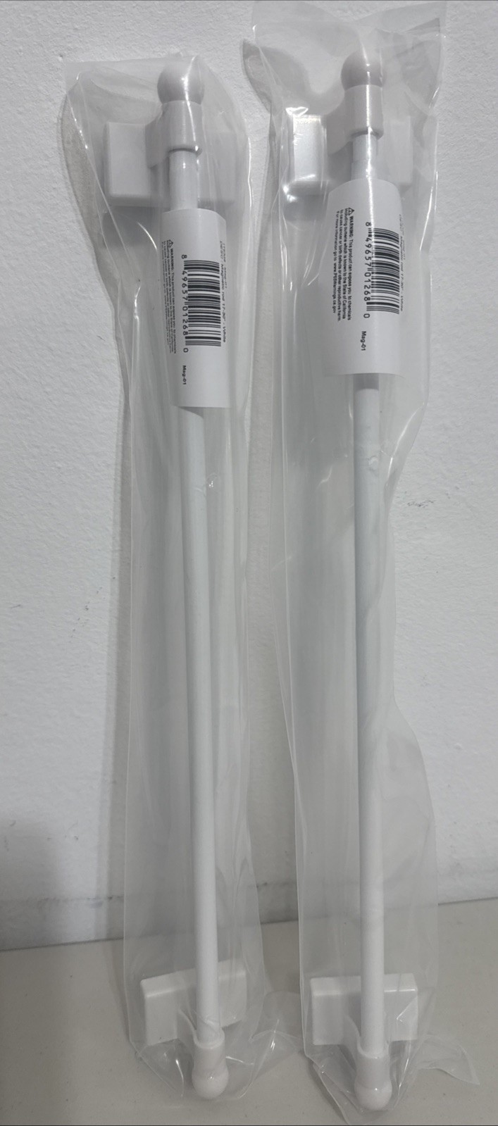 Hart & Harlow Magnetic 17-in to 30-in White Steel Single Curtain Rod Lot -2