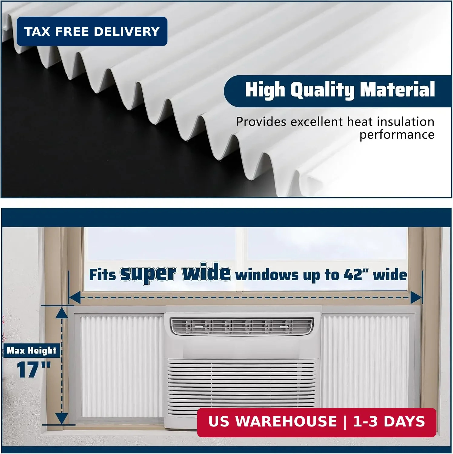 Window AC Side Panels Kit Extra Wide Window AC Sides 17″ H x 19-1/4″ W