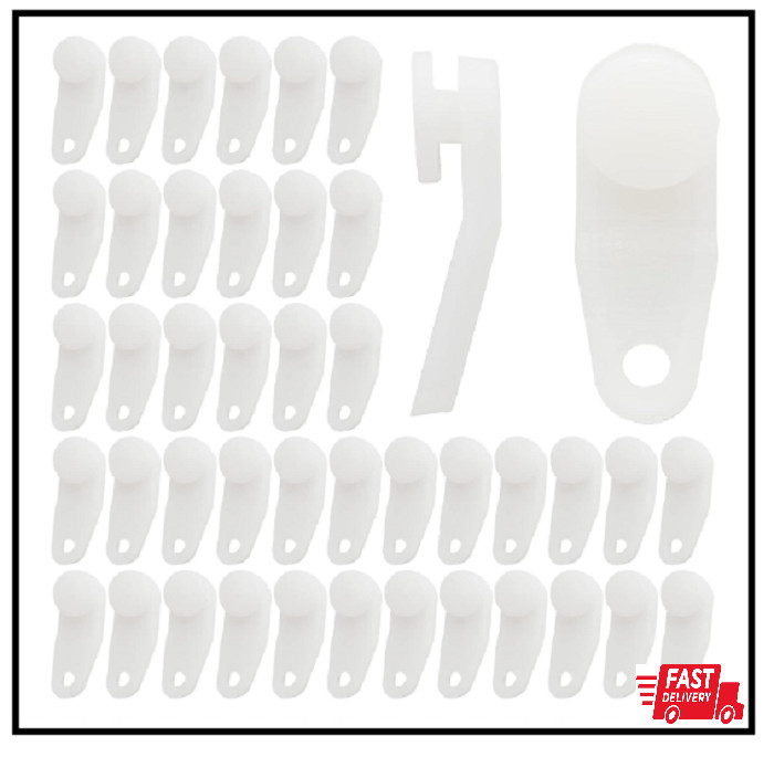 50 Pcs Curtain Track Hooks Plastic Curtain Hooks Traverse Rod Sliders