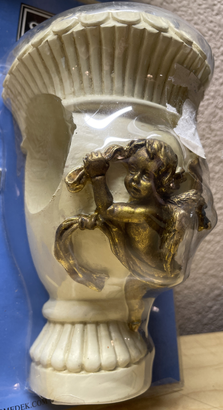 Vintage Cherub Drapery Curtain Rod Holder Wall Sconce Corbel Swag Bracket NIP