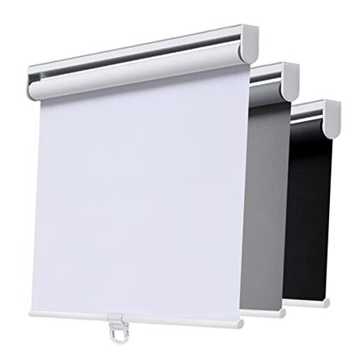 Cordless Roller Shades Blackout Blinds for Windows Room 48″W x 72″H White