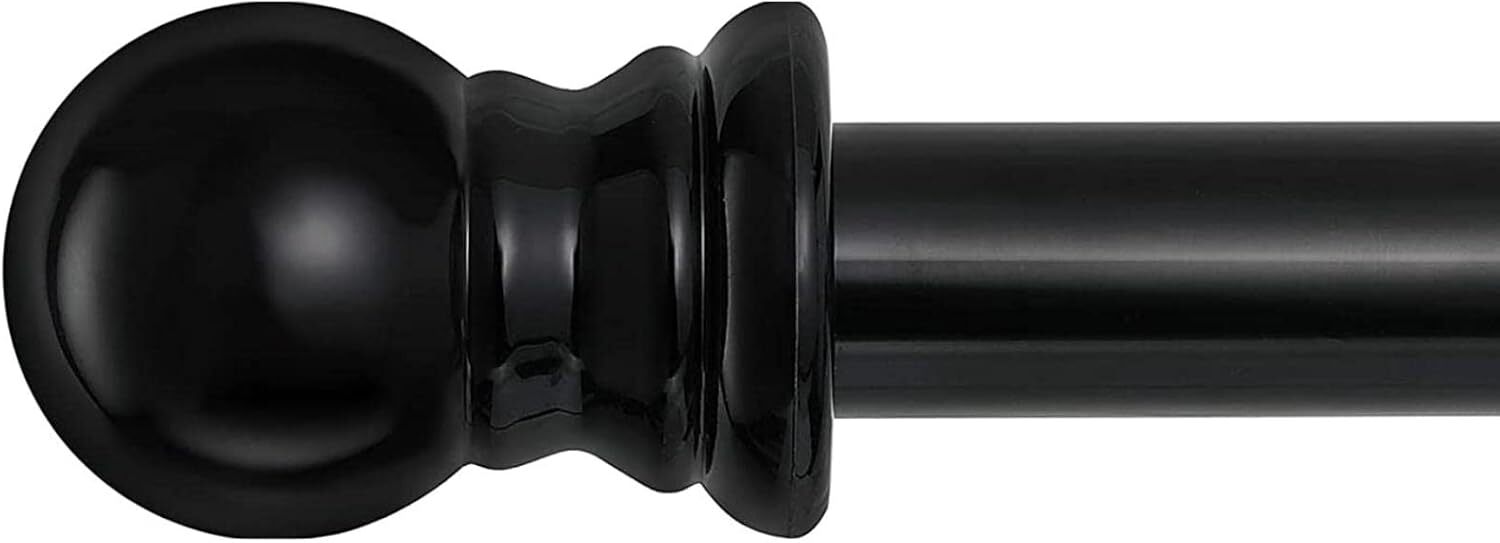 Black Curtain Rods for Windows 66 to 144 Long Curtain Rods for Grommet Dra