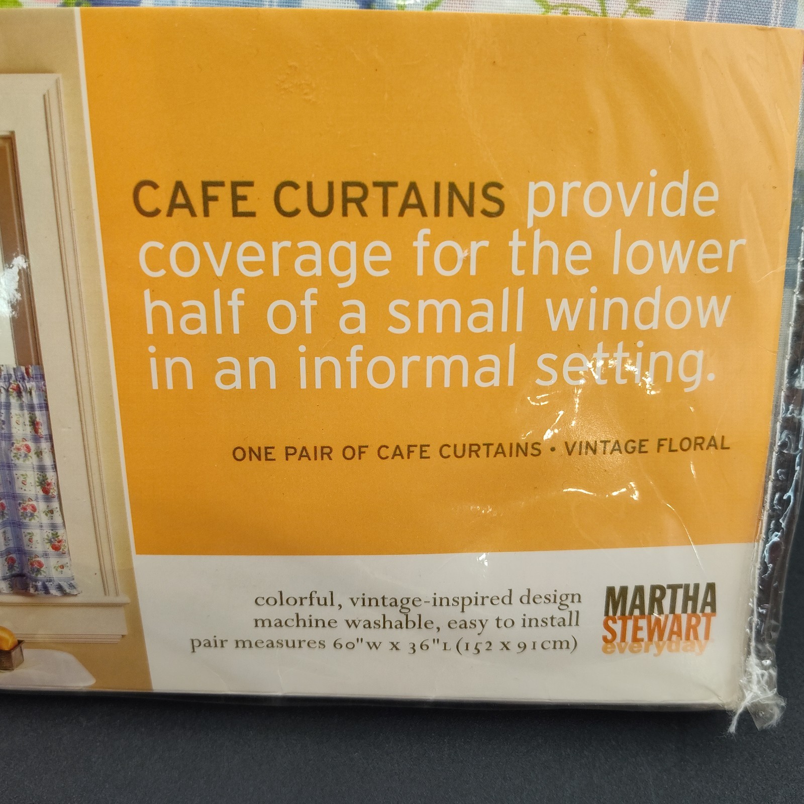 ✅Set-2 Cafe Curtains Martha Stewart Small Window 60″X12.5″ Top & 60″X36″ Lower👀