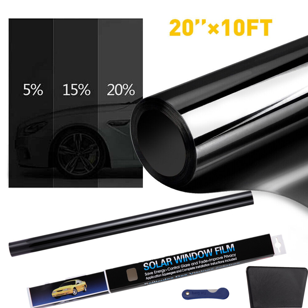 20″ Uncut Window Tint VLT Film Heat Reduce Block Shade Blackout Mirror Home Car