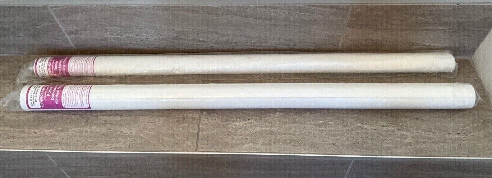 2 – Superglass Matte Blackout Roller Window Shade White 37 1/4″ x 6′