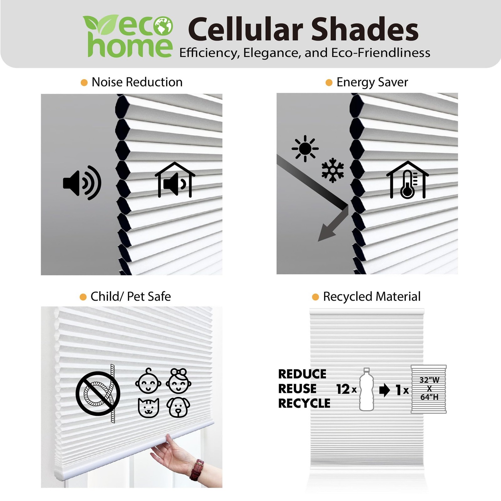 Dez Furnishings Cordless 1.5 Blackout Top Down Bottom Up Cellular Shade 20.5W X
