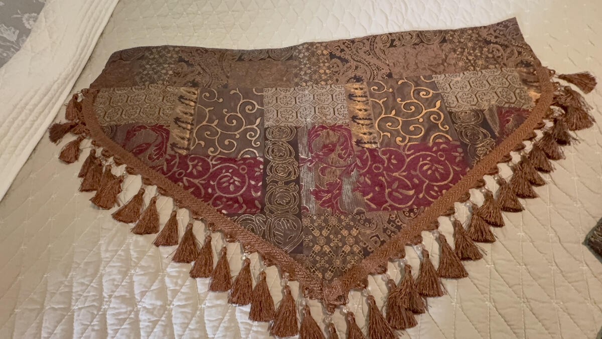 Croscill Galleria Red Gold Tassel Ascot Valance