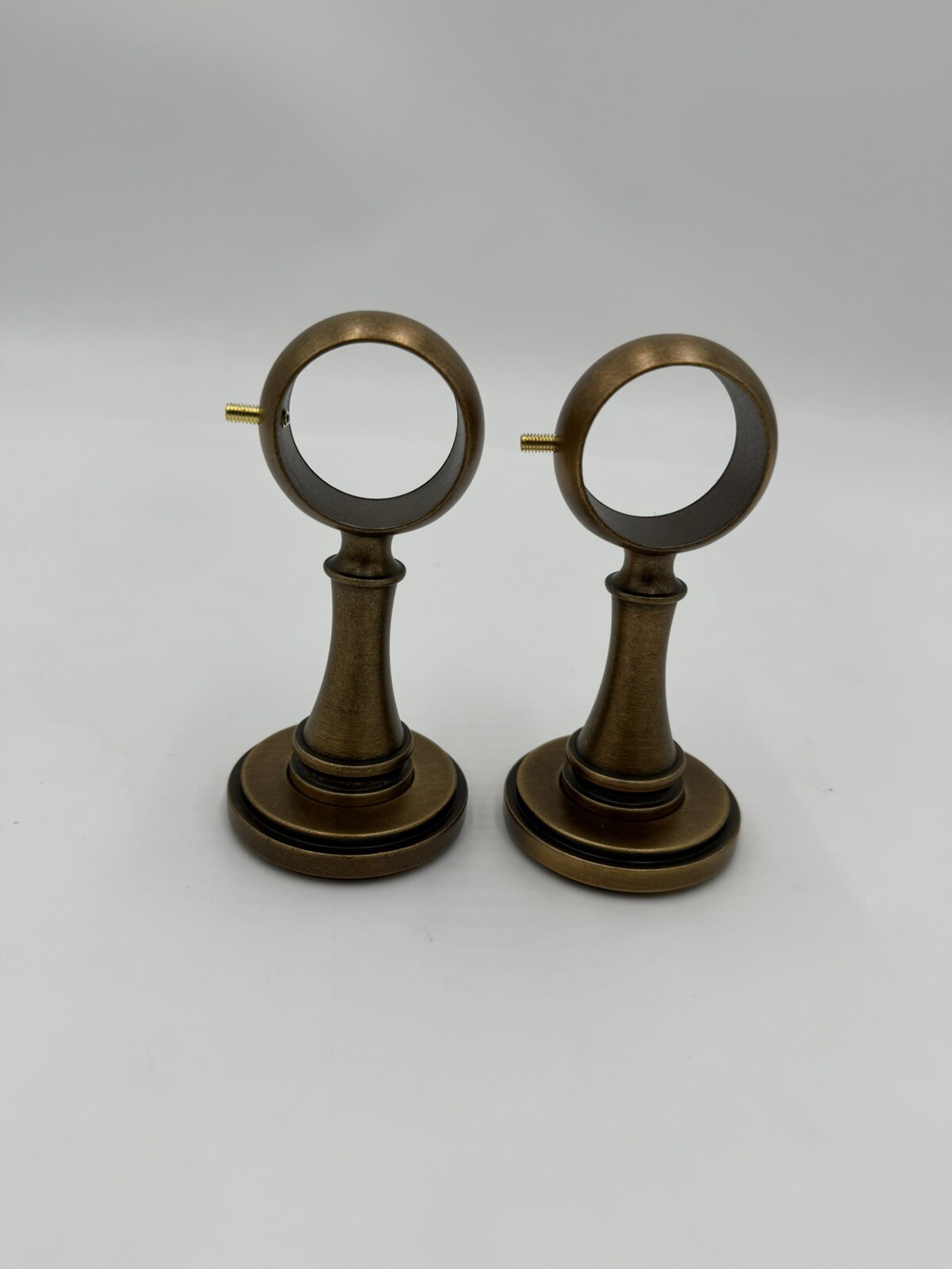 Williams Sonoma Curtain Barral Simple End Bracket Hardware Kit Circular Brass