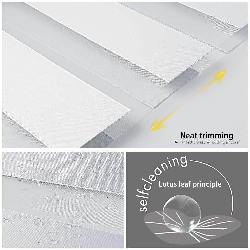 Free-Stop Cordless Zebra Roller Blinds Horizontal Window Shade Dual Layer Sheer