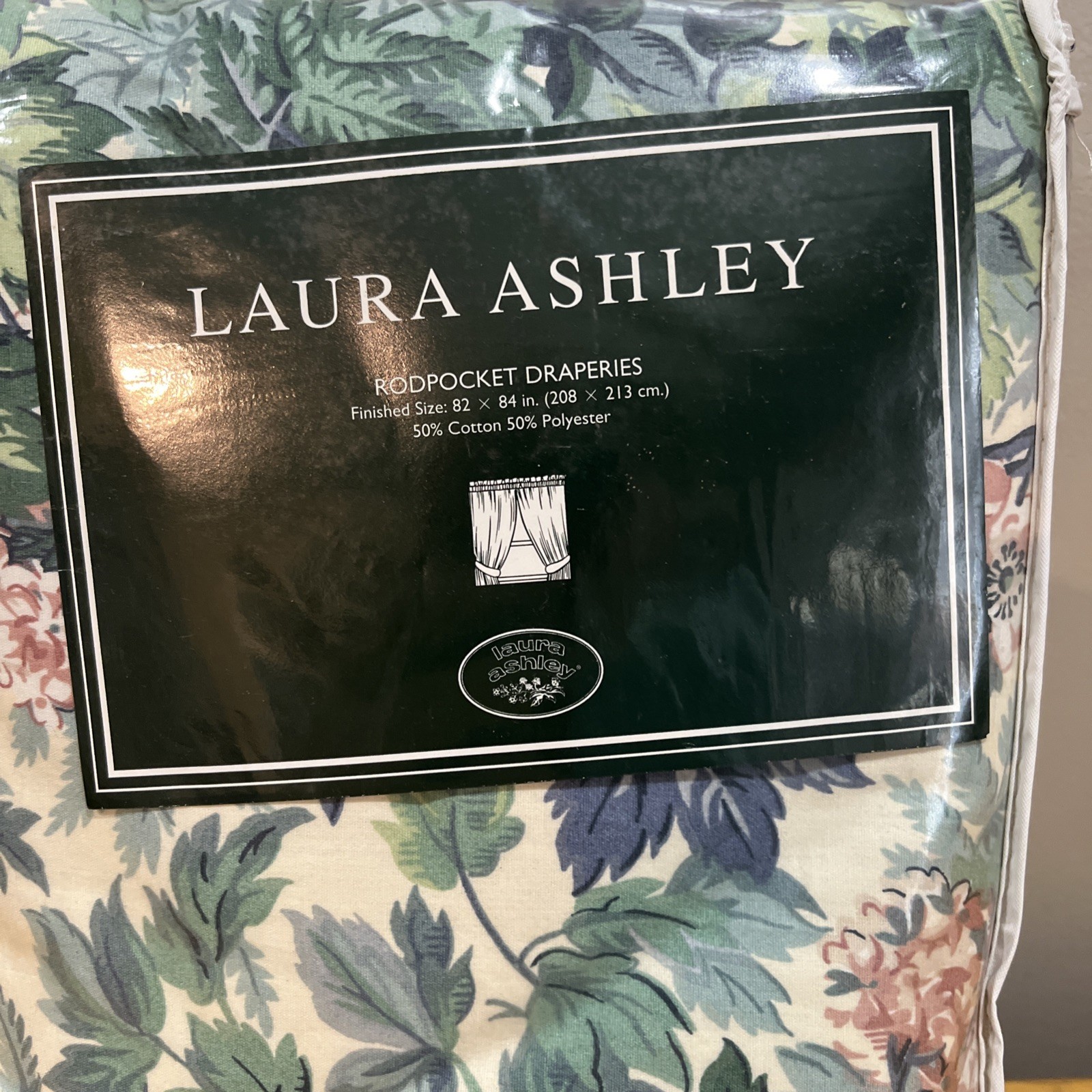 Laura Ashley ASHBOURNE Lined Rod Pocket Drapes 82 x 84 NIP NEW-3 Available