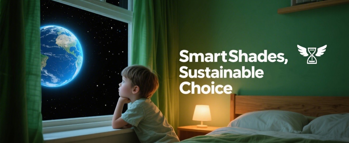 Motorized Blinds with Remote Control, Blackout Roller Shades, Custom Smart