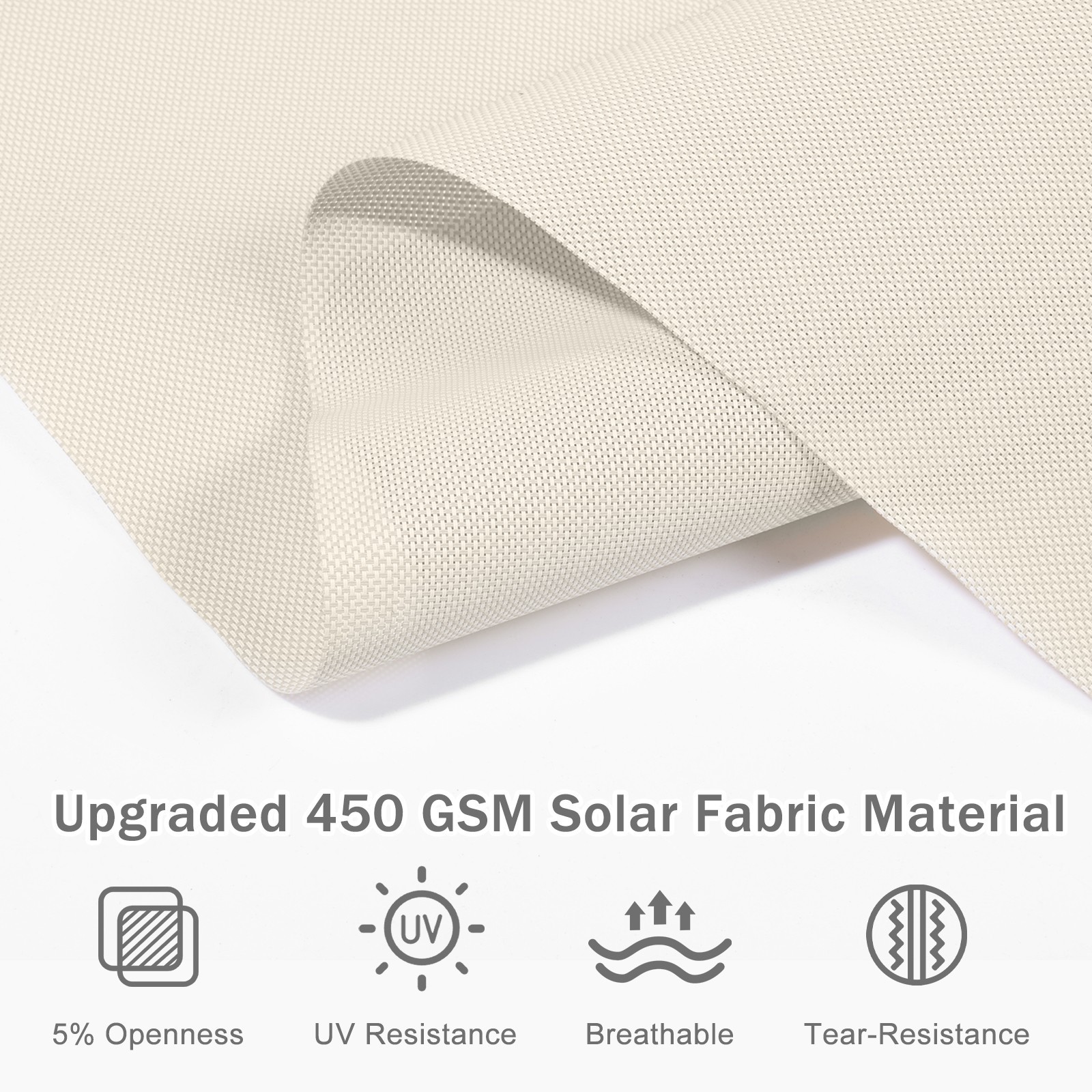 8ft (W) x 8ft (H) Outdoor Roller Shades 5% Openness Cordless Sun Roll up Shade