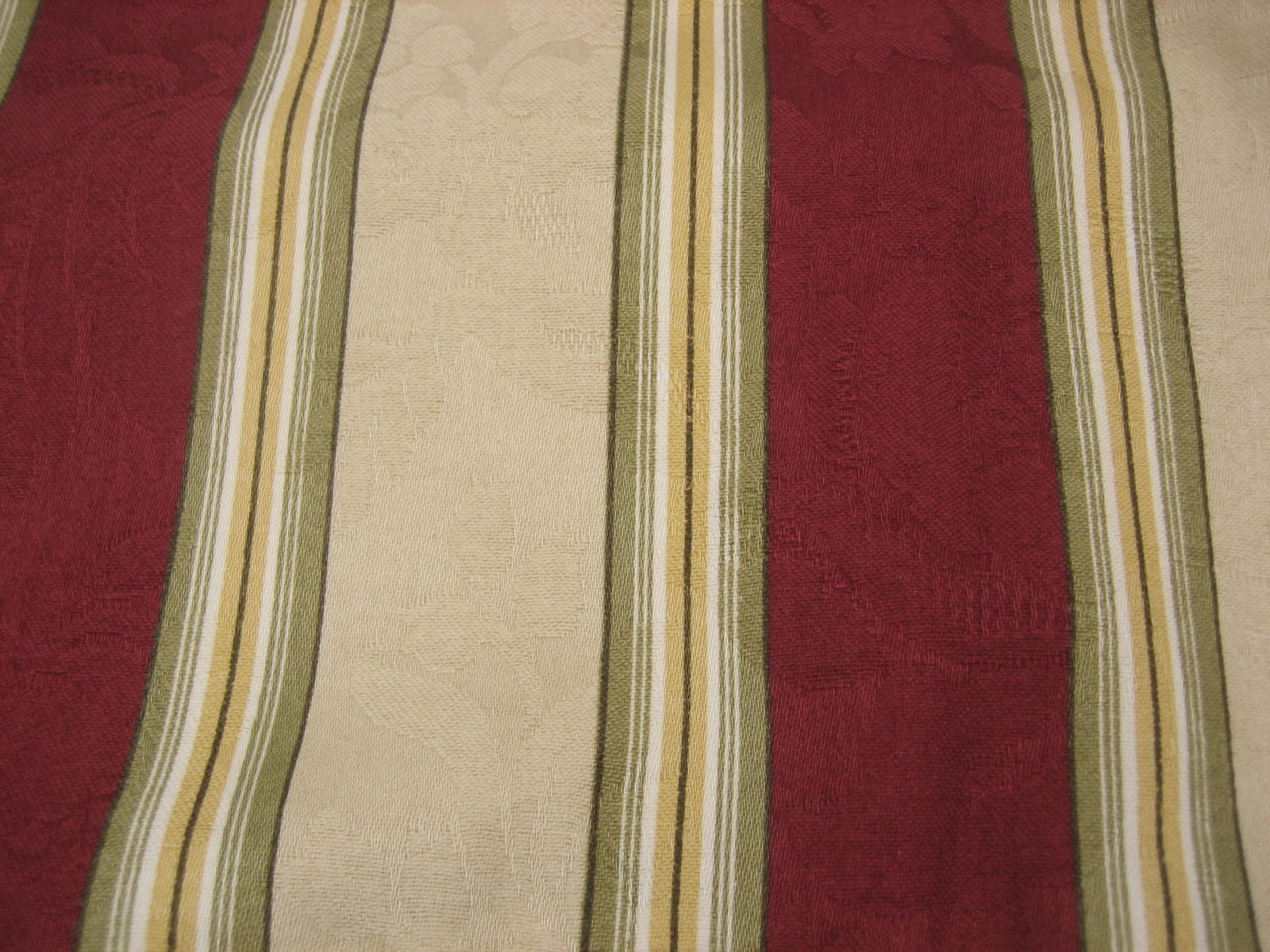 Window Valences Two by Canora Grey Gold Burgandy Striped Scalloped Edge 50″