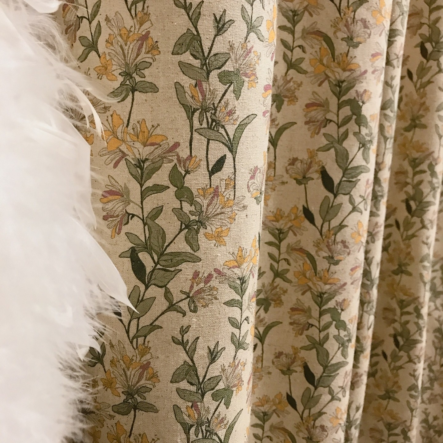 Handcrafted Botanical Curtains Linen Blend Custom Drapery Panels Made to Order