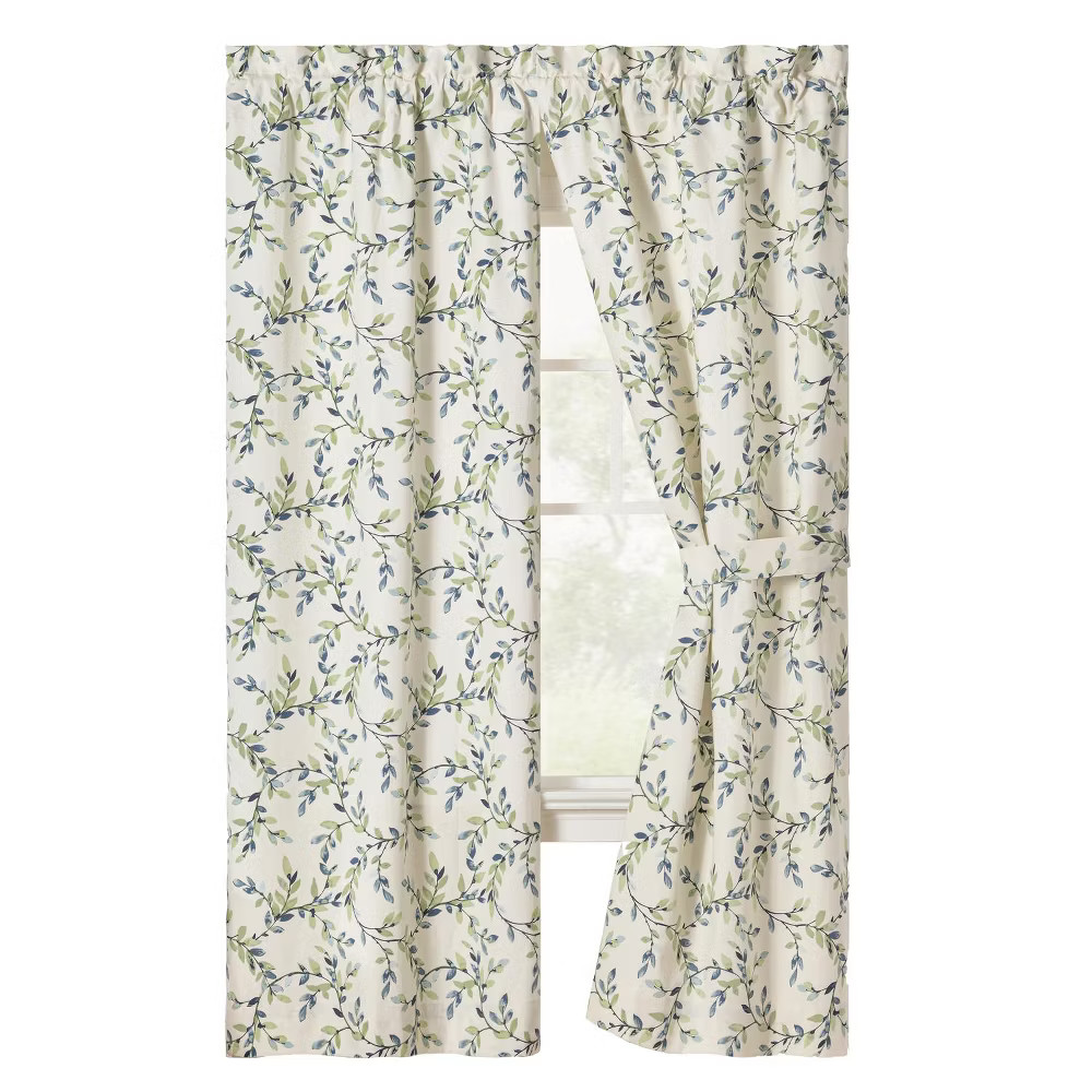 Ellis Vintage Stylish Medium Scale Printed Vine Pattern 1.5″ Rod Pocket Tailored