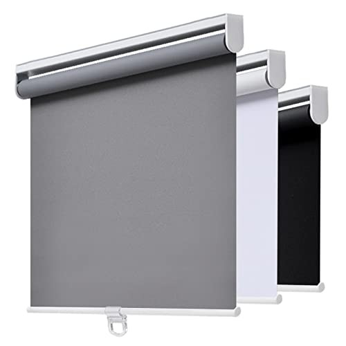 Cordless Roller Shades Blackout Blinds for Windows Room 23″W x 72″H Grey