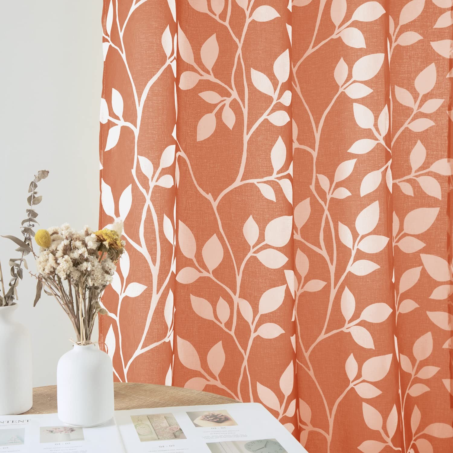 Curtains 36 Inch Length for Kitchen Window Set of 2 Panels,Short Sheer Cafe W…
