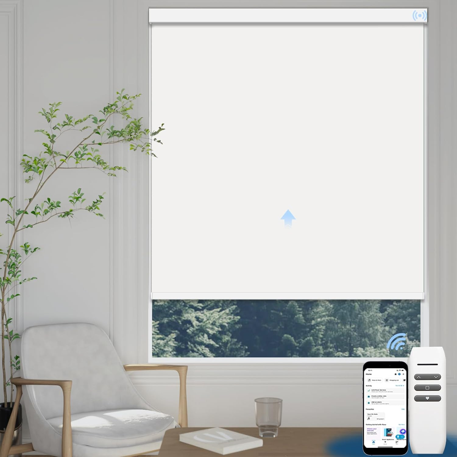 Motorized Blackout Blinds with Remote Control for Windows, 34″x72