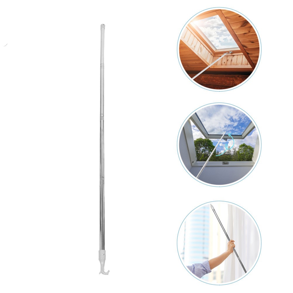 Ceiling Curtain Rod Skylight Pole with Hook Attic Pull Blind Wand Tool