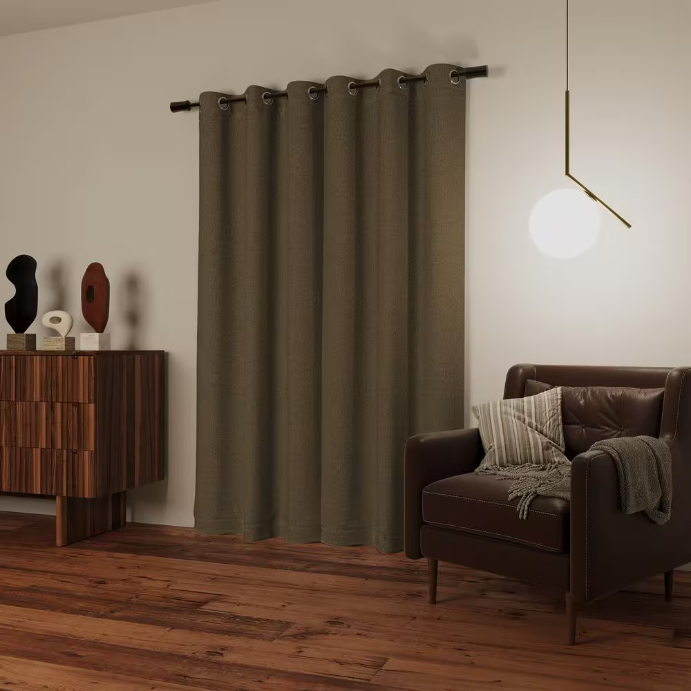 Fellswood Magnetic Closure Driftwood Brown Polyester 37 In. W X 84 In. L Grommet