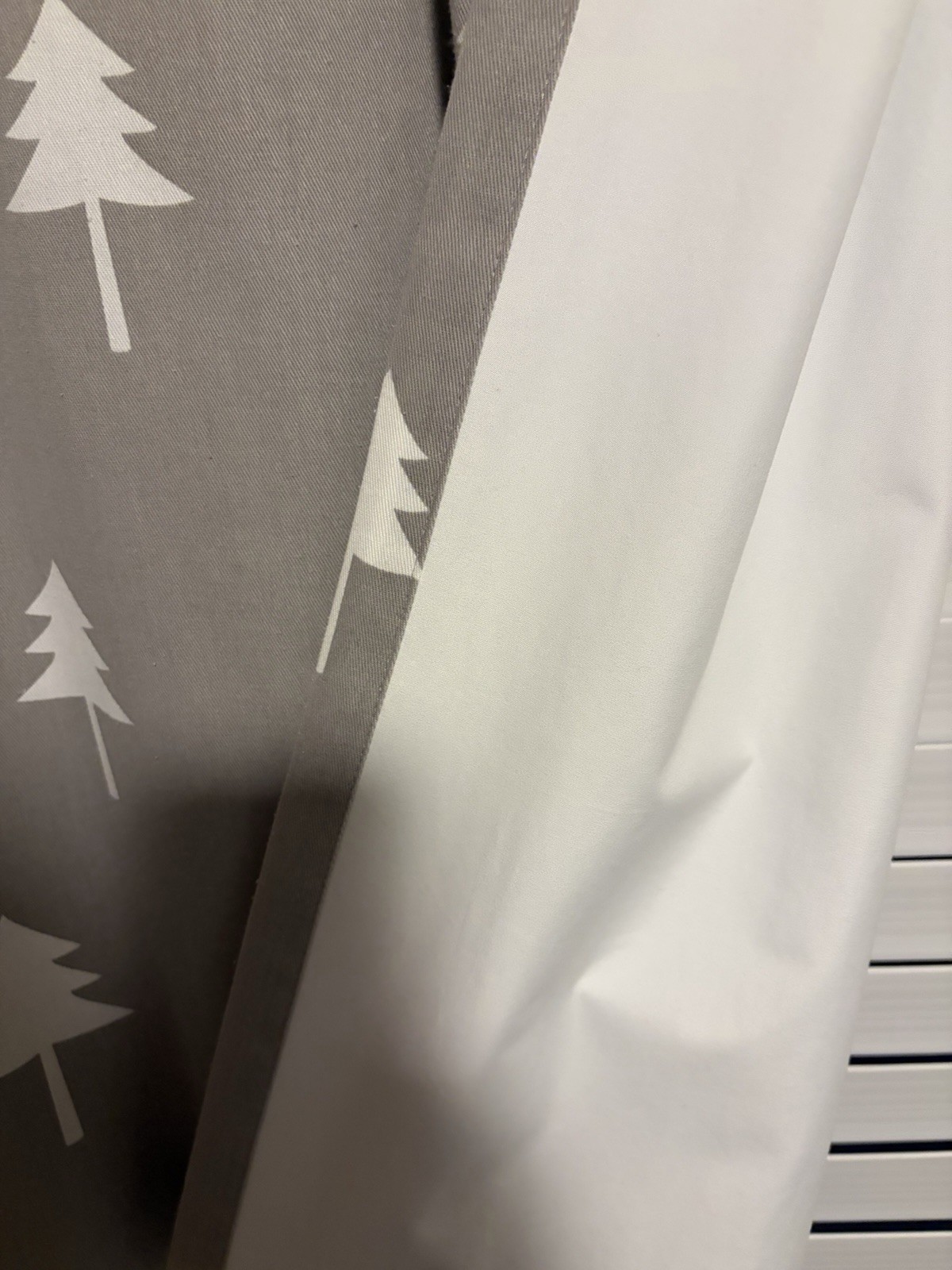 Gray/White Tree Blackout Lined Curtain Panels Set of 2 Rod Pocket 42×84