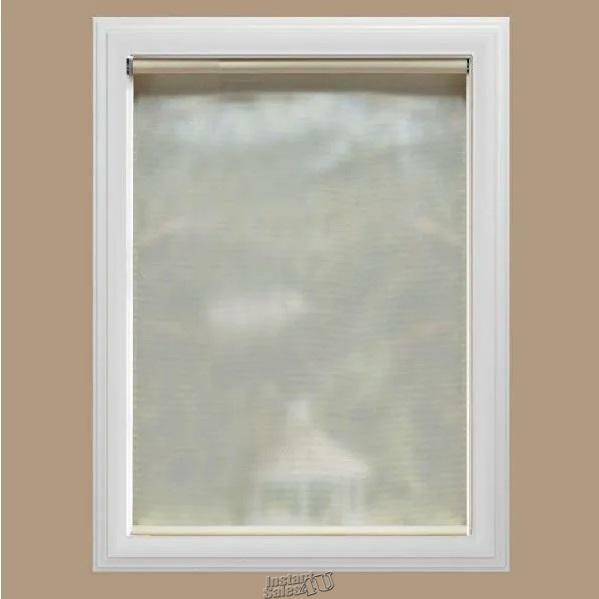 Cream Solar Cordless UV Blocking Fade Resistant Roller Shades 68″Wx72″L Mesh