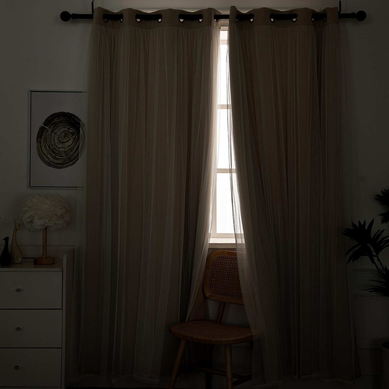 Inlinas 52 X 96 Inches Beige Blackout Curtains – Tab And Rod Pocket