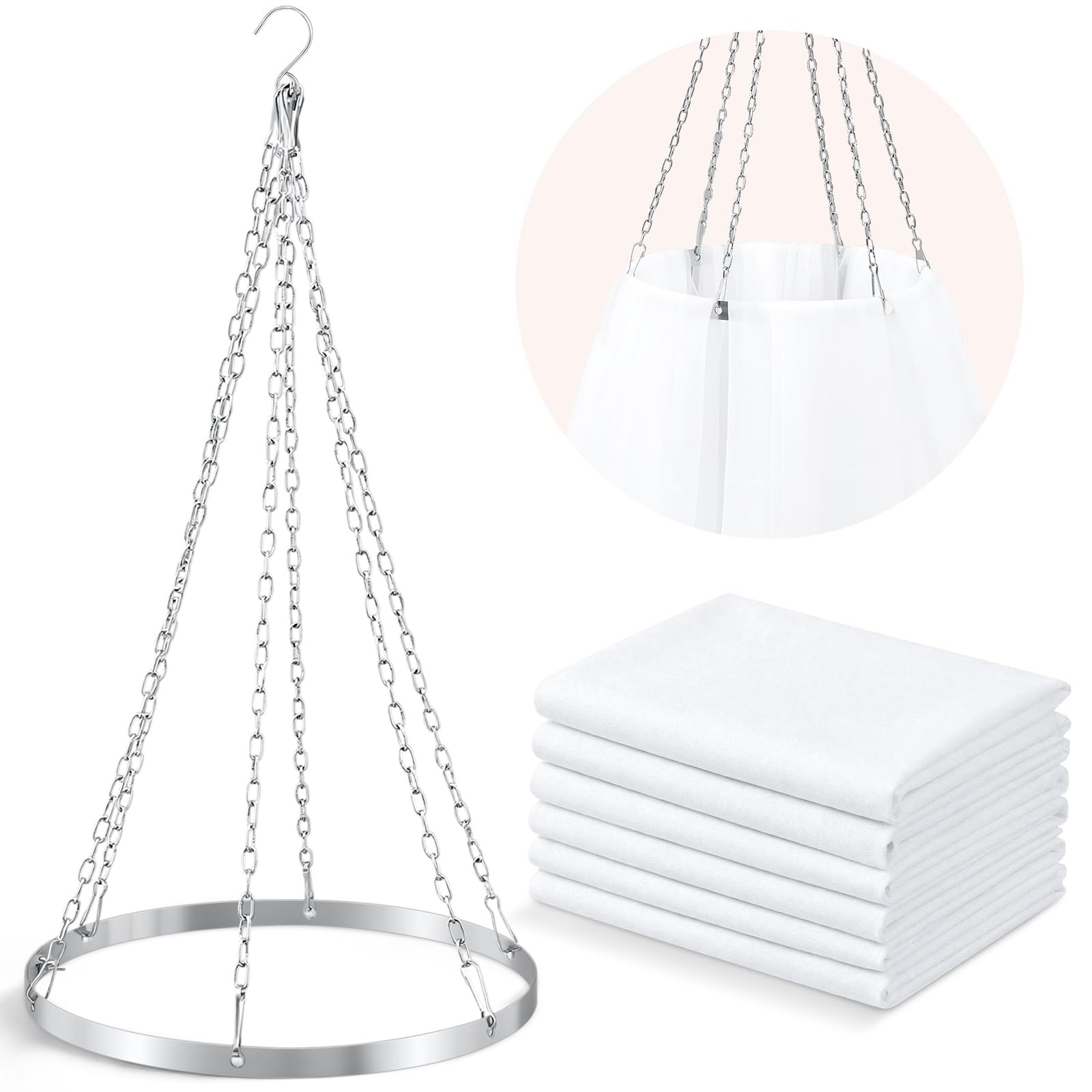 Breling 5ft x 20ft 6 Panels 12 Inches Ceiling Drapes Hanging Kit with Drapery…
