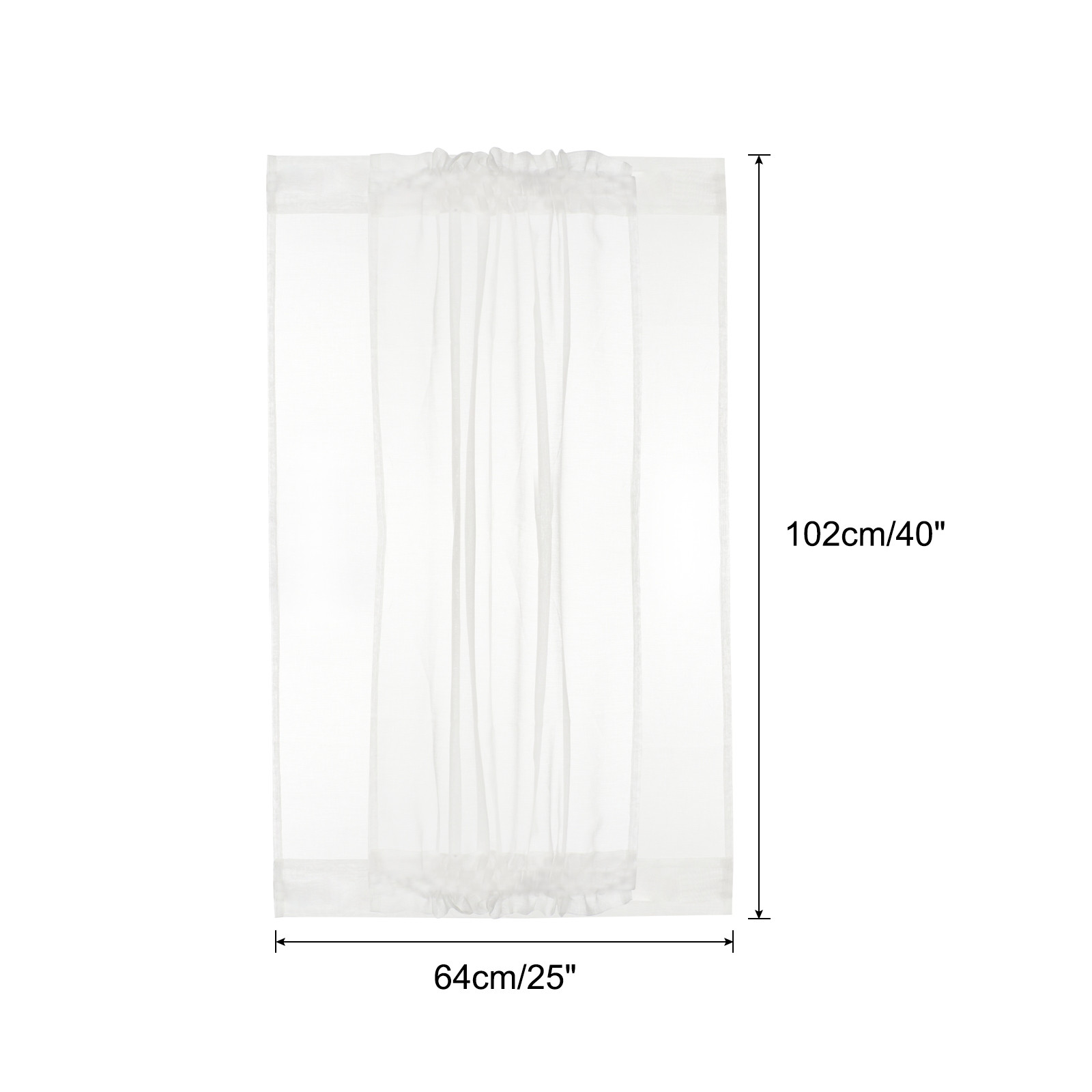 Blackout Door Curtain, 25″W x 40″L French Window Door Curtain 1 Panel, White